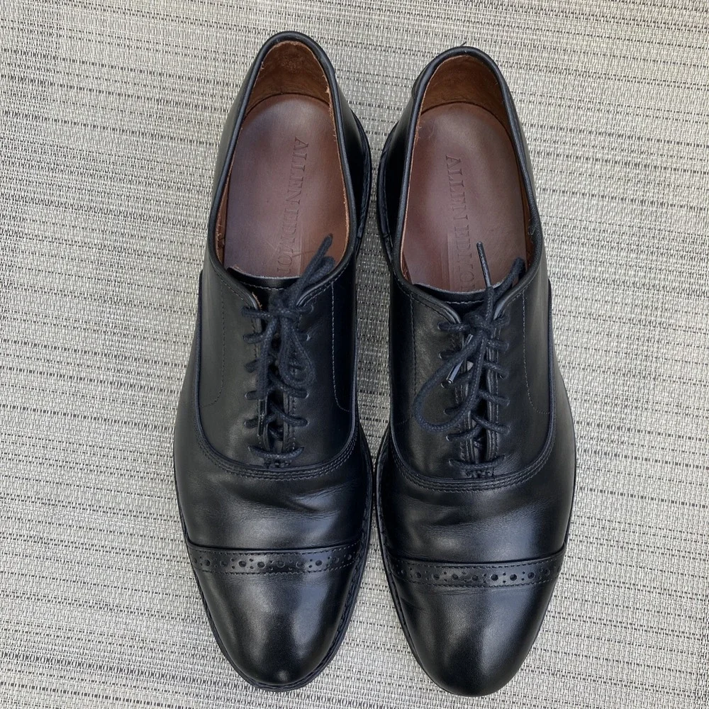 Allen Edmonds 5710 Fifth Avenue Black Cap Toe Oxfords Mens 8 D Dainite Box Trees